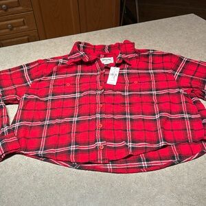 AE cropped flannel shirt NEW